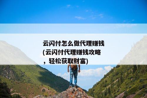 云闪付怎么做代理赚钱(云闪付代理赚钱攻略，轻松获取财富)