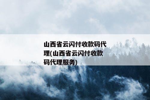 山西省云闪付收款码代理(山西省云闪付收款码代理服务)