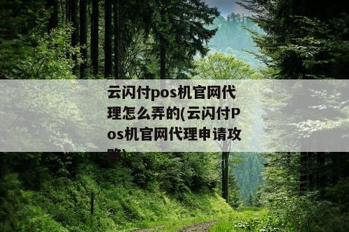 云闪付pos机官网代理怎么弄的(云闪付Pos机官网代理申请攻略)